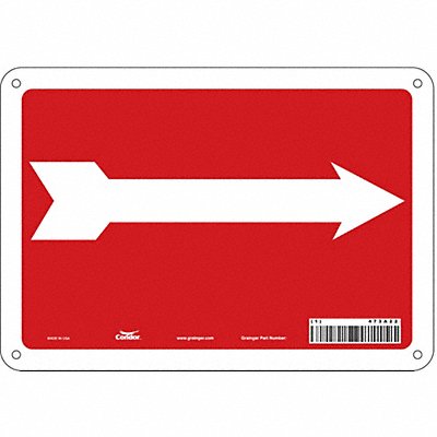 CONDOR 473A22 Safety Sign 7 in x 10 in Polyethylene