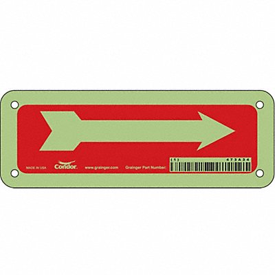 CONDOR 473A34 Safety Sign 2 1/2 in x 7 in Polyethylene