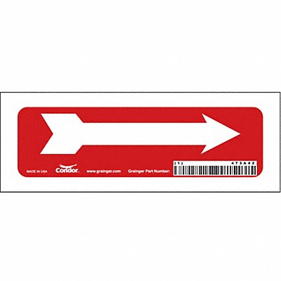 CONDOR 473A42 Safety Sign 2 1/2 in x 7 in Vinyl