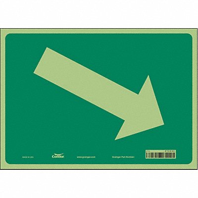 CONDOR 473C06 Safety Sign 10 in x 14 in Glow Vinyl