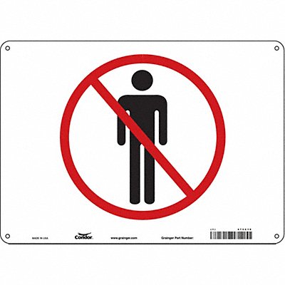 CONDOR 473C19 Safety Sign 10 in x 14 in Polyethylene