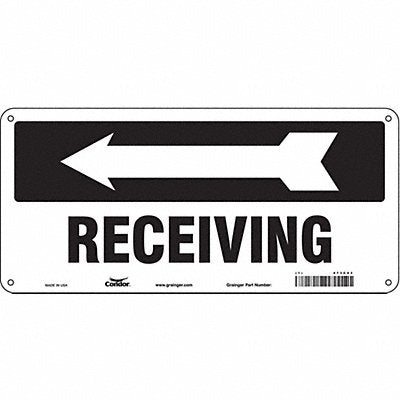 CONDOR 473C43 Safety Sign 6.5in x 14in Aluminum