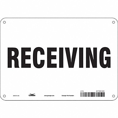 CONDOR 473C46 Safety Sign 7 in x 10 in Aluminum