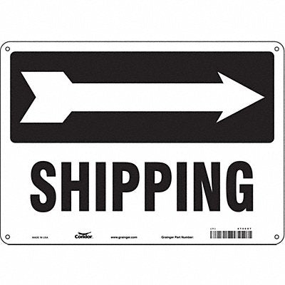CONDOR 473C57 Safety Sign 10 inx14 in Aluminum
