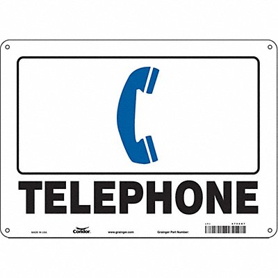 CONDOR 473C87 Safety Sign 10 in x 14 in Aluminum