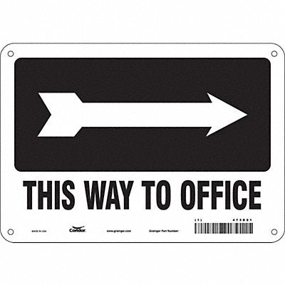 CONDOR 473D01 Safety Sign 7 in x 10 in Aluminum