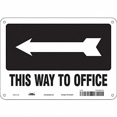 CONDOR 473D12 Safety Sign 7 in x 10 in Polyethylene