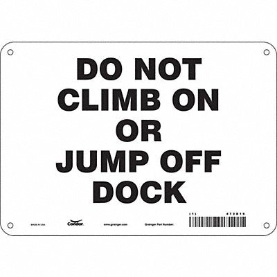 CONDOR 473D16 Safety Sign 7 in x 10 in Aluminum