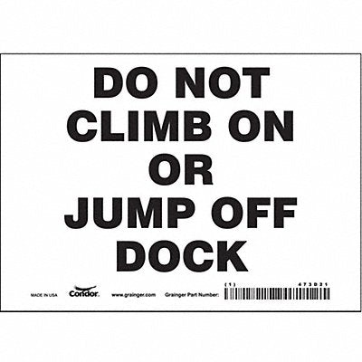 CONDOR 473D21 Safety Sign 5 inx7 in Vinyl