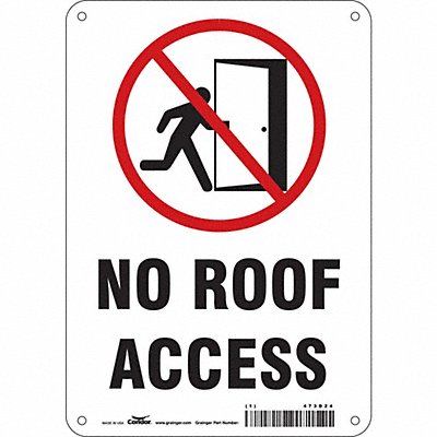 CONDOR 473D24 Safety Sign 10 in x 7 in Aluminum