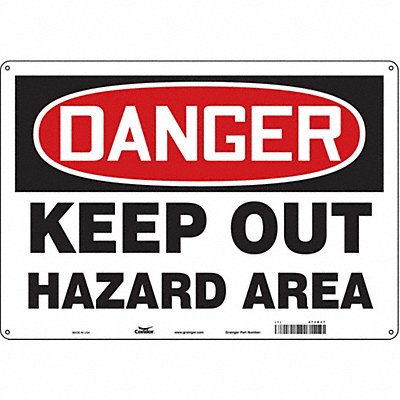 CONDOR 473D37 Safety Sign 14 inx20 in Aluminum