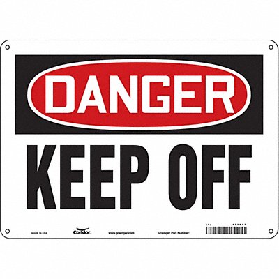 CONDOR 473D57 Safety Sign 10 inx14 in Polyethylene