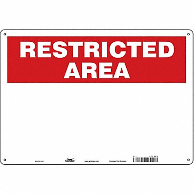 CONDOR 473D89 Safety Sign 14 inx20 in Polyethylene
