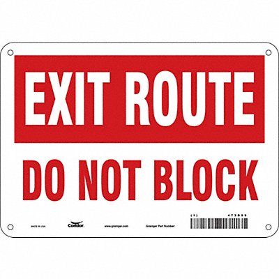 CONDOR 473D99 Safety Sign 7 in x 10 in Aluminum