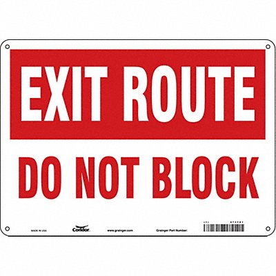 CONDOR 473F01 Safety Sign 10 in x 14 in Aluminum