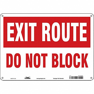 CONDOR 473F03 Safety Sign 10 in x 14 in Polyethylene