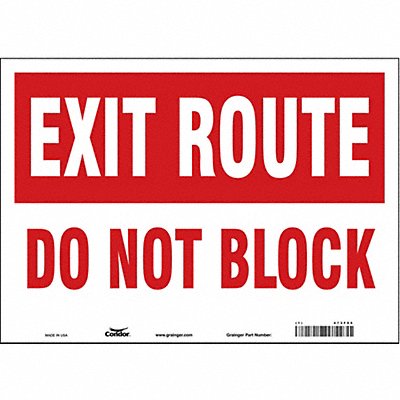CONDOR 473F05 Safety Sign 10 in x 14 in Vinyl