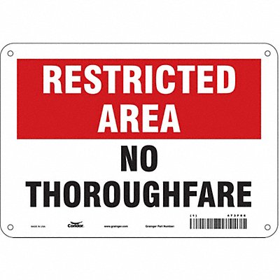 CONDOR 473F06 Safety Sign 7 in x 10 in Aluminum