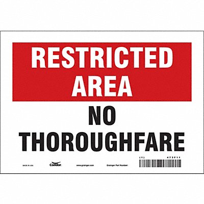 CONDOR 473F11 Safety Sign 7 in x 10 in Vinyl