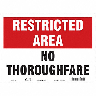 CONDOR 473F12 Safety Sign 10 in x 14 in Vinyl