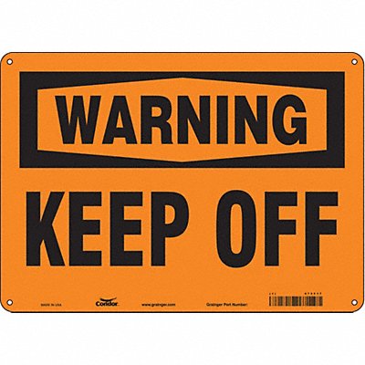 CONDOR 473F17 Safety Sign 10 in x 14 in Polyethylene