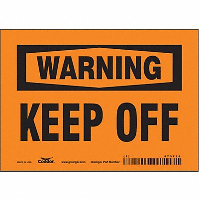 CONDOR 473F18 Safety Sign 5 in x 7 in Vinyl