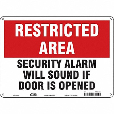 CONDOR 473F34 Safety Sign 10 in x 14 in Aluminum