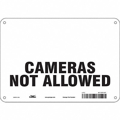 CONDOR 473F87 Safety Sign 7 in x 10 in Aluminum