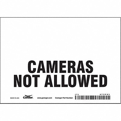 CONDOR 473F93 Safety Sign 5 in x 7 in Vinyl