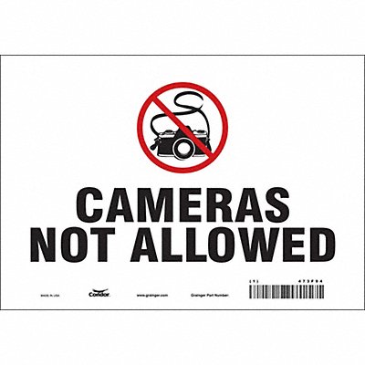 CONDOR 473F94 Safety Sign 7 in x 10 in Vinyl