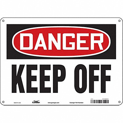 CONDOR 473G07 Safety Sign 10 in x 14 in Polyethylene
