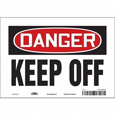 CONDOR 473G08 Safety Sign 7 in x 10 in Vinyl