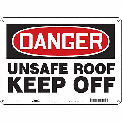 CONDOR 473G52 Safety Sign 10 in x 14 in Polyethylene