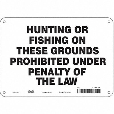 CONDOR 473G67 Safety Sign 7 in x 10 in Aluminum