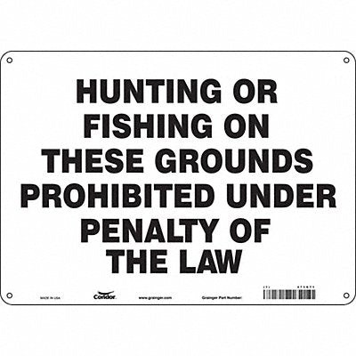 CONDOR 473G71 Safety Sign 10 in x 14 in Polyethylene
