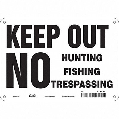 CONDOR 473G74 Safety Sign 7 in x 10 in Aluminum