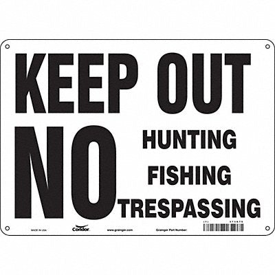 CONDOR 473G75 Safety Sign 10 in x 14 in Aluminum