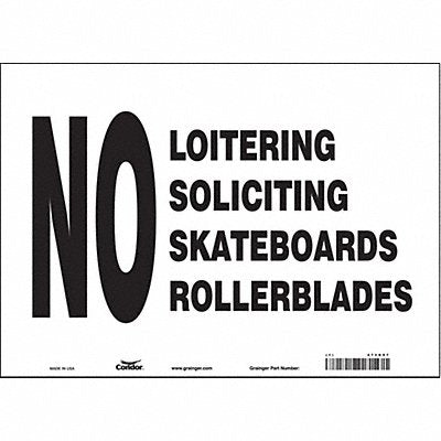 CONDOR 473G97 Safety Sign 10 in x 14 in Vinyl