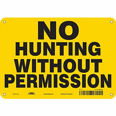 CONDOR 473G98 Safety Sign 7 in x 10 in Aluminum