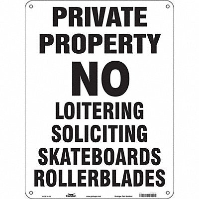 CONDOR 473H19 Safety Sign 24 in x 18 in Aluminum