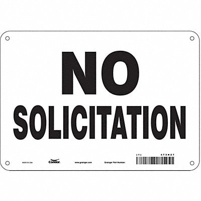 CONDOR 473H27 Safety Sign 7 in x 10 in Aluminum
