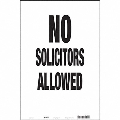 CONDOR 473H35 Safety Sign 18 in x 12 in Vinyl