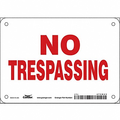 CONDOR 473H43 Safety Sign 7 inx10 in Vinyl