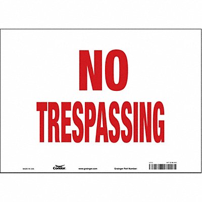 CONDOR 473H44 Safety Sign 10 in x 14 in Vinyl