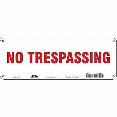 CONDOR 473H47 Safety Sign 5 in x 14 in Polyethylene
