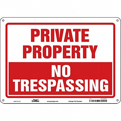 CONDOR 473H55 Safety Sign 10 inx14 in Polyethylene