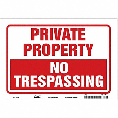 CONDOR 473H56 Safety Sign 7 inx10 in Vinyl