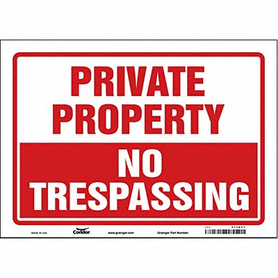 CONDOR 473H57 Safety Sign 10 inx14 in Vinyl