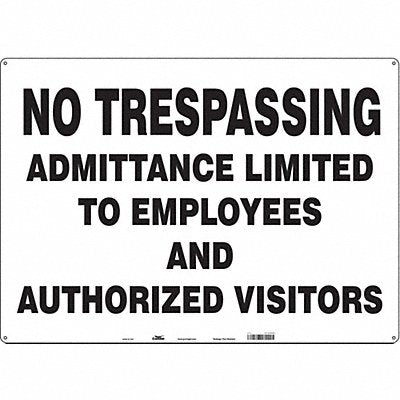 CONDOR 473H60 Safety Sign 20 in x 28 in Aluminum