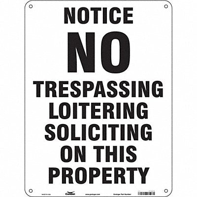 CONDOR 473H78 Safety Sign 18 inx24 in Aluminum